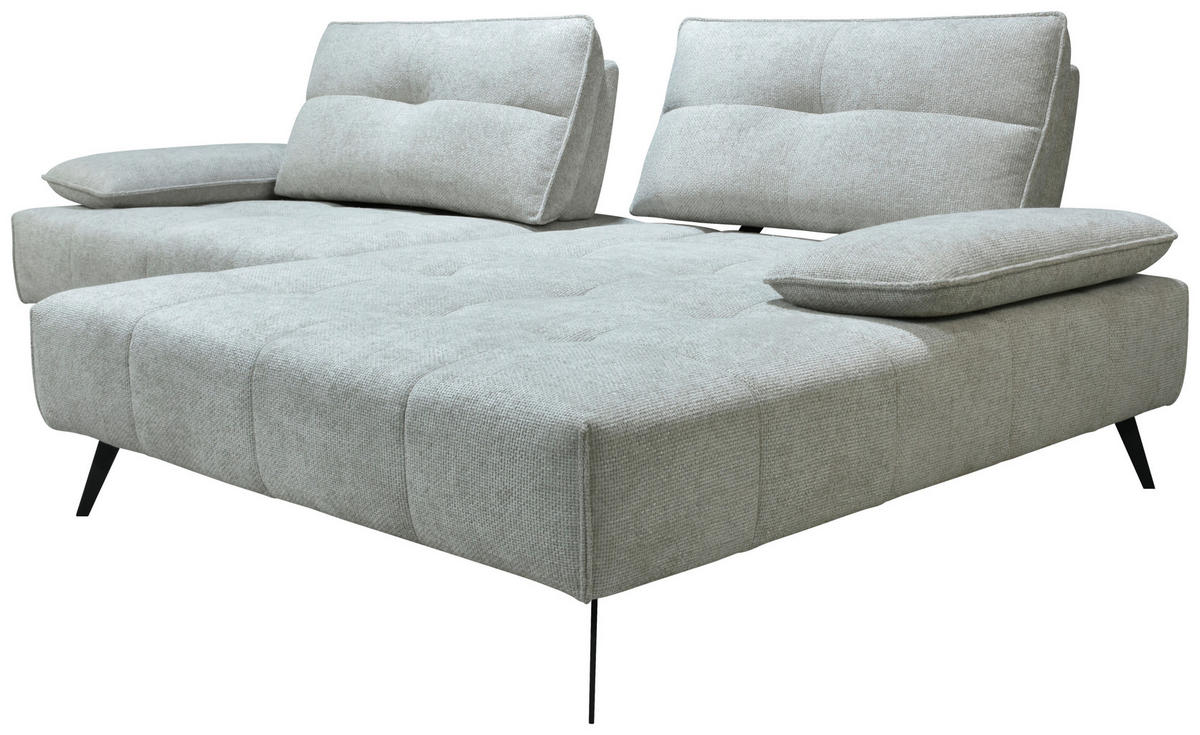 ECKSOFA Ottomane rechts  Greige Chenille  - Greige/Schwarz, Design, Textil/Metall (284/188cm) - Stylife