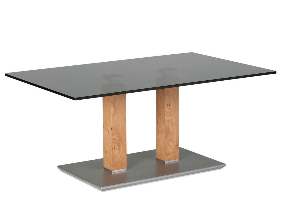 COUCHTISCH in Metall, Glas, Holzwerkstoff 110/70/46-65 cm  - Wildeiche, Design, Glas/Holzwerkstoff (110/70/46-65cm)