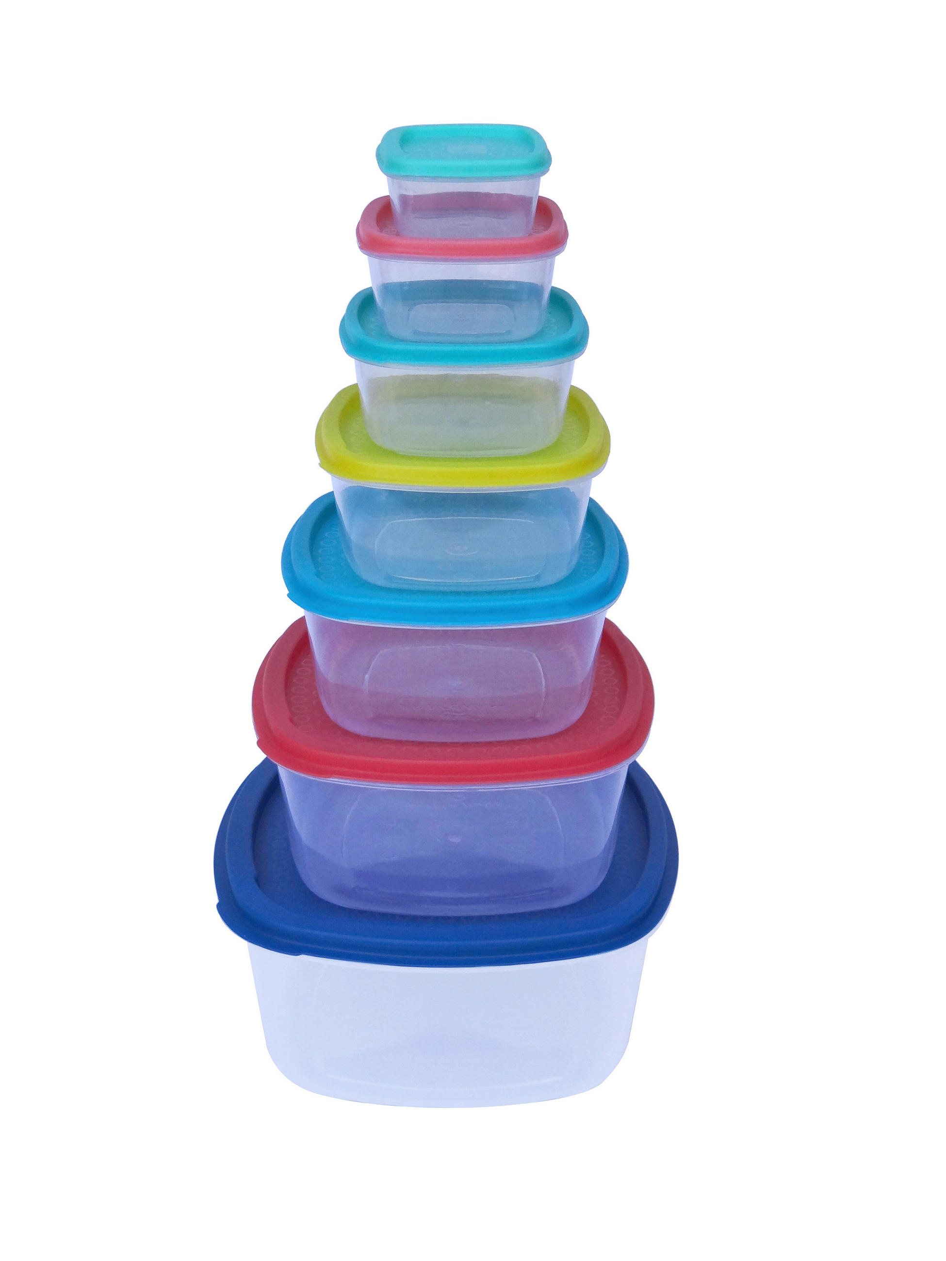 SADA DÓZ NA POTRAVINY - průhledné/vícebarevná, Basics, plast - Boxxx