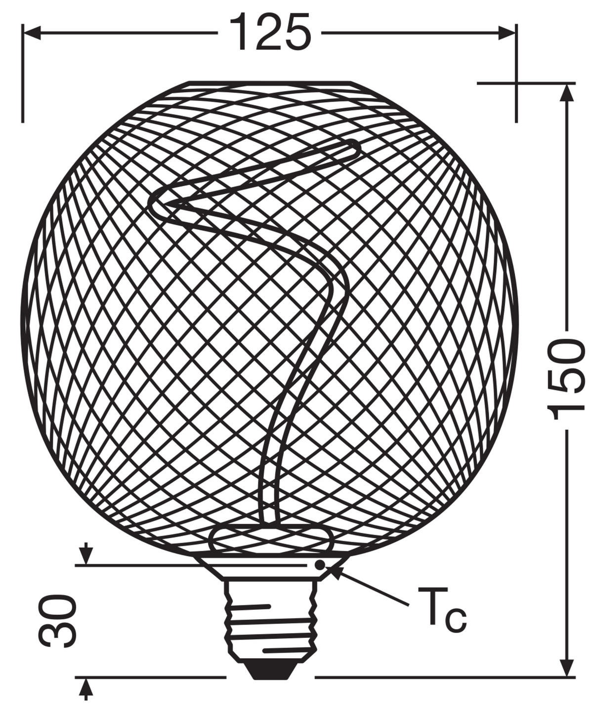 LED-FILAMENT-LEUCHTMITTEL   E27 3,5 W 170 lm  - Goldfarben, KONVENTIONELL, Metall (12,5/15cm) - Ledvance