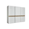 SCHWEBETÜRENSCHRANK 298/240/68 cm 3-türig Grau, Eiche dunkel  - Eiche dunkel/Alufarben, Design, Glas/Holz (298/240/68cm) - Dieter Knoll