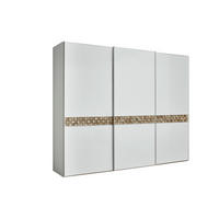 SCHWEBETÜRENSCHRANK in Grau, Eiche dunkel  - Eiche dunkel/Alufarben, Design, Glas/Holz (336/240/68cm) - Dieter Knoll
