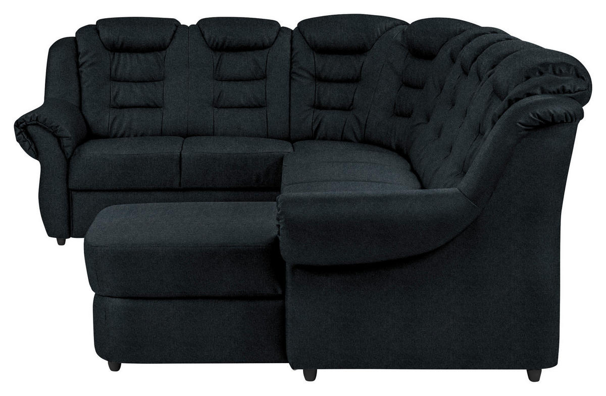 WOHNLANDSCHAFT Schwarz Chenille  - Schwarz, KONVENTIONELL, Kunststoff/Textil (216/333/165cm) - Livetastic