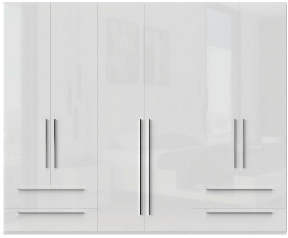 ORMAR SA KLASIČNIM VRATIMA bela, bela visoki sjaj  272/224/56 cm  - bela visoki sjaj/bela, Dizajnerski, pločasti materijal/plastika (272/224/56cm)