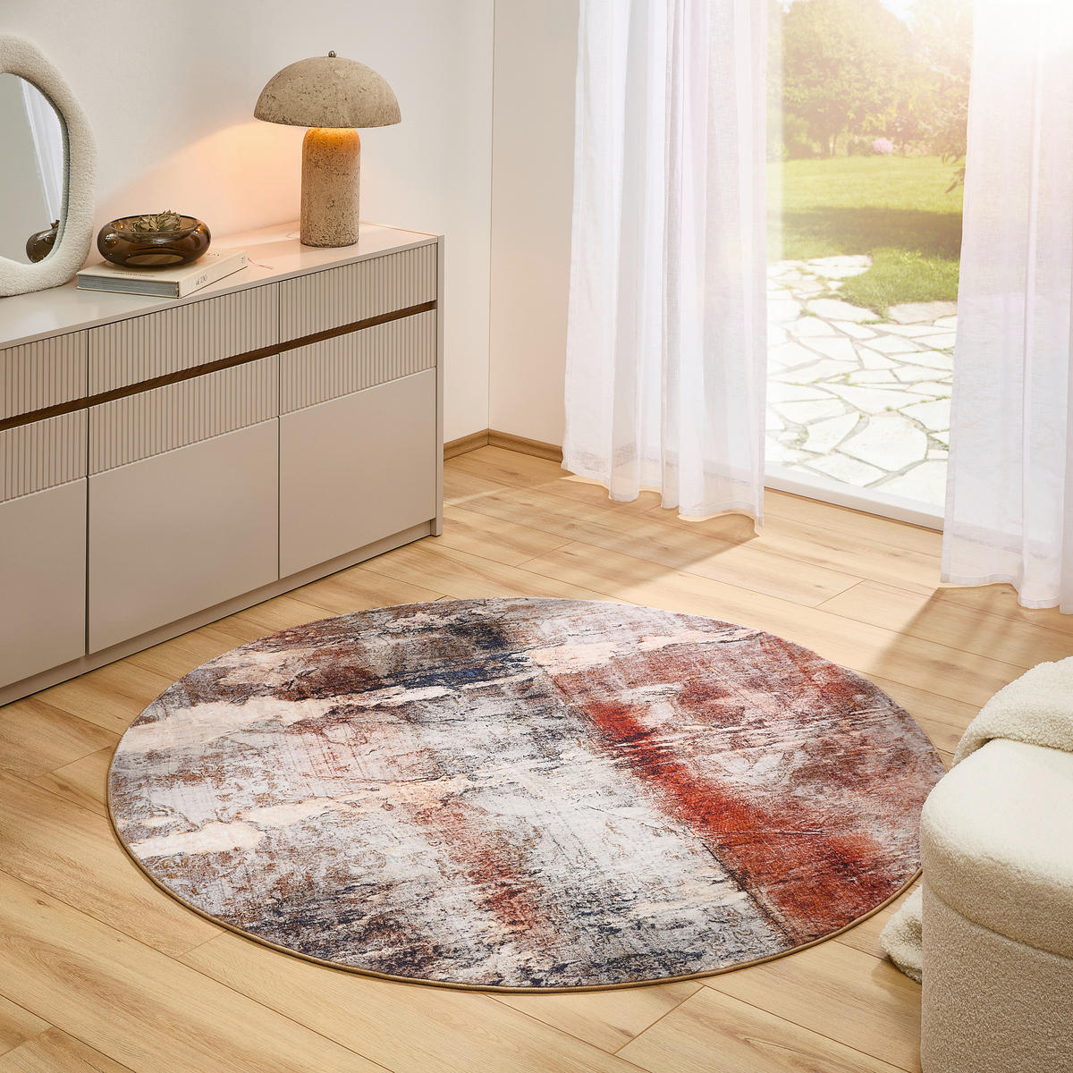 WEBTEPPICH 160 cm Grau, Multicolor rund  - Multicolor/Grau, Design, Textil (160cm) - Novel