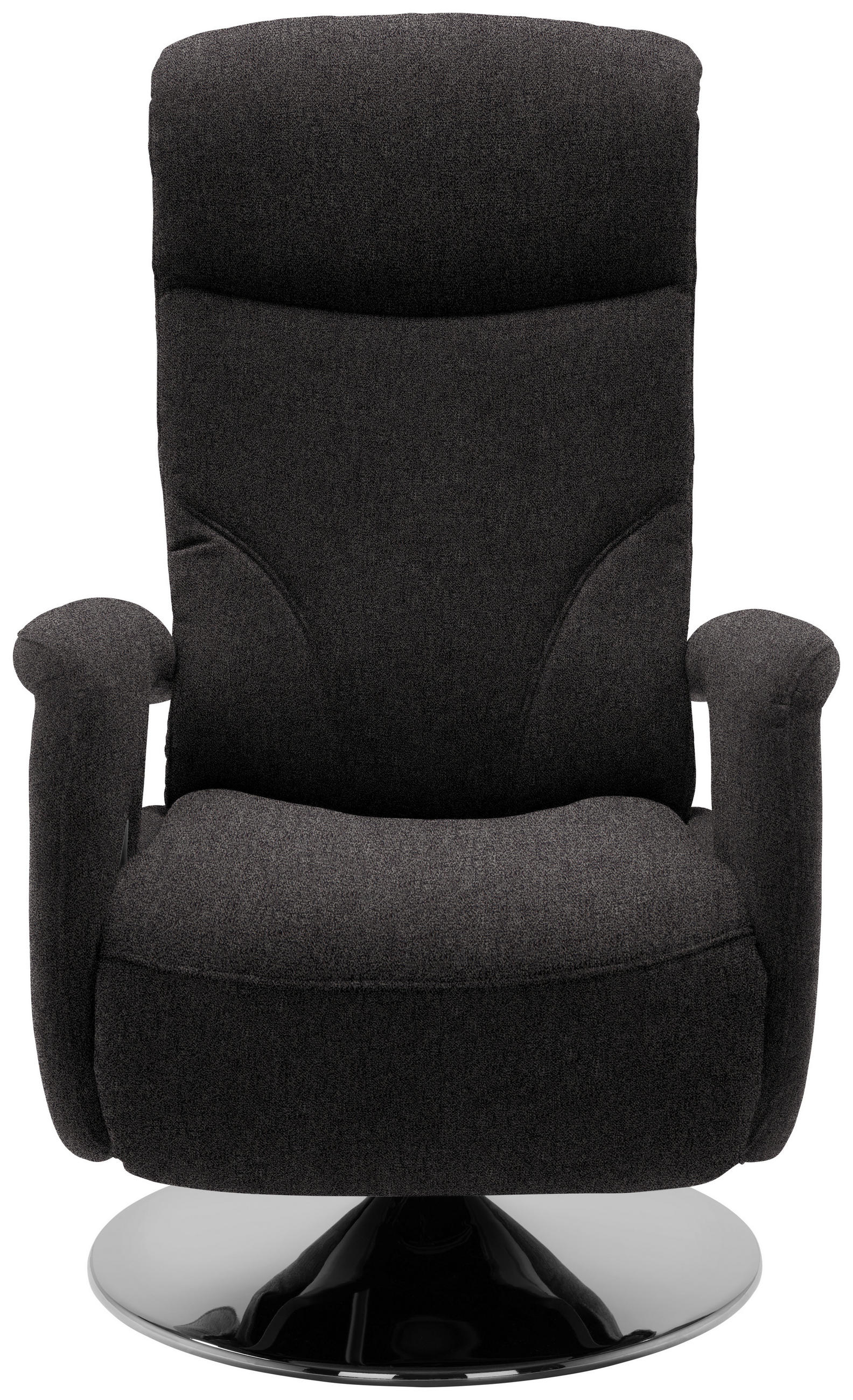 RELAXSESSEL Chenille, Mikrofaser Relaxfunktion, Kopfteilverstellung    - Chromfarben/Graubraun, Design, Textil/Metall (71/110/83cm) - Dieter Knoll