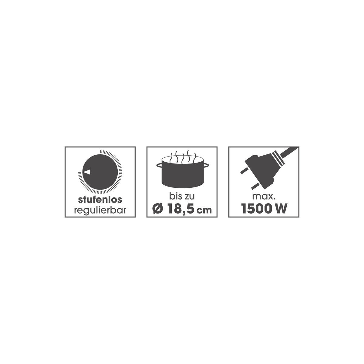 KOCHPLATTE GOURMETmaxx  - Schwarz, Kunststoff/Metall (23,5/26,5/7,5cm)