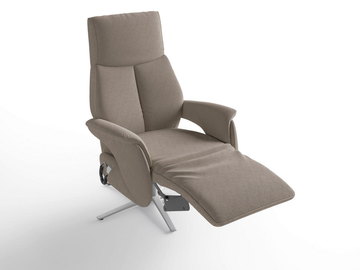 RELAXAČNÍ KŘESLO, textil, šedohnědá - barvy stříbra/šedohnědá, Basics, kov/textil (75/113/85cm) - Sit & More