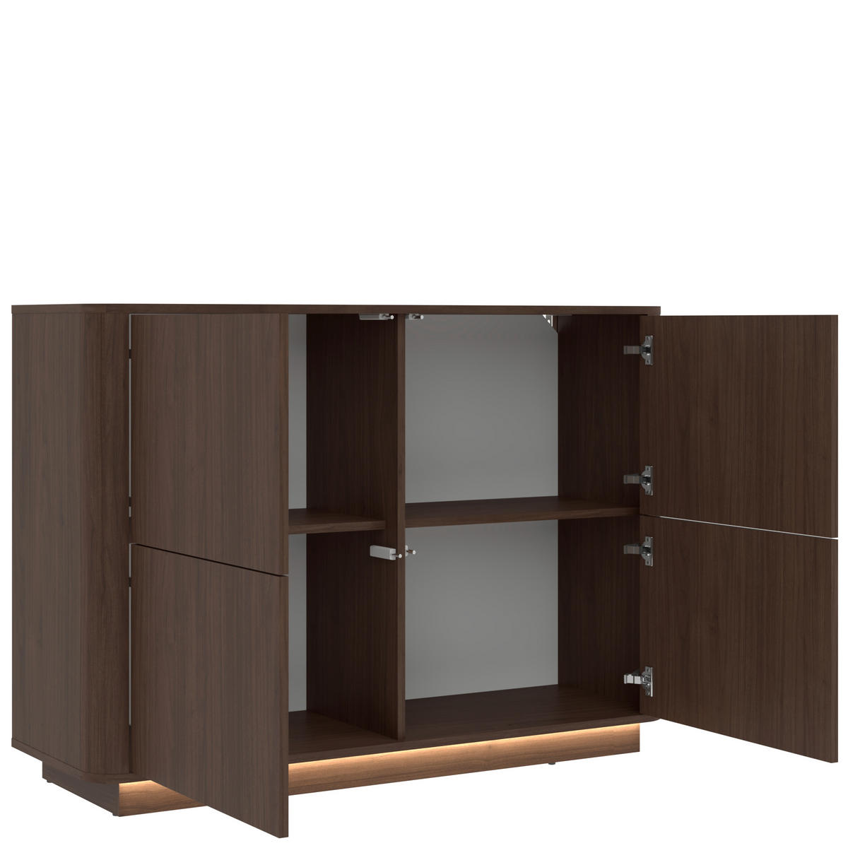 KOMMODE Sand Minimal, 124,4/89,5/40 cm,  - Walnussfarben, Design, Holzwerkstoff (124,4/89,5/40cm) - MID.YOU