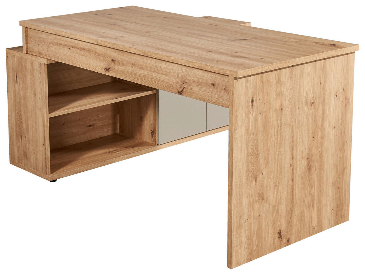 SCHREIBTISCHKOMBINATION Kaschmir, Eiche Artisan  - Kaschmir/Eiche Artisan, MODERN, Holzwerkstoff (161/74/130cm) - MID.YOU