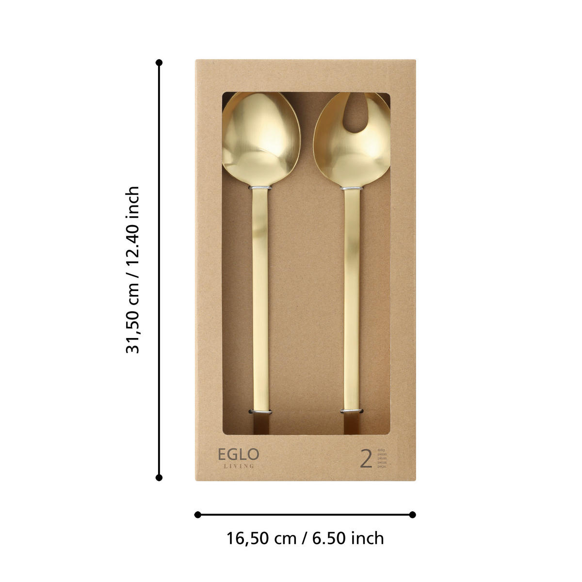 BESTECKSET 2-teilig Edelstahl  für  - Goldfarben, Basics, Metall (29cm) - Eglo