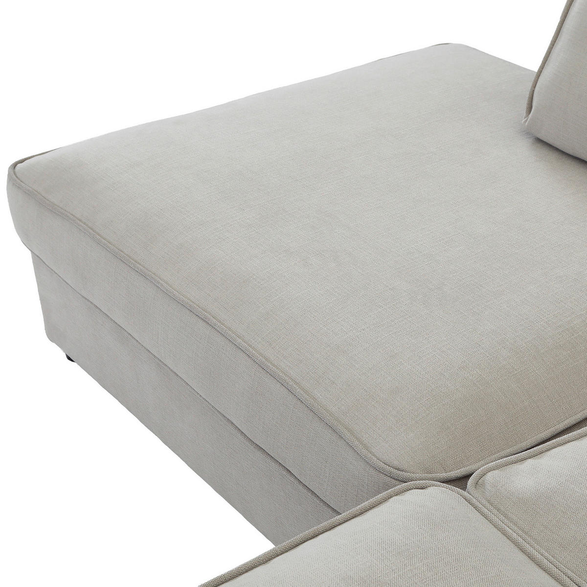 ECKSOFA  in Flachgewebe Grau Zierkissen, Rückenkissen, Rücken echt  228/307 cm  - Schwarz/Grau, MODERN, Kunststoff/Textil (228/307cm) - Carryhome