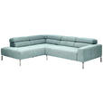 ECKSOFA  in Flachgewebe Salbeigrün  224/282 cm  - Chromfarben/Salbeigrün, KONVENTIONELL, Textil/Metall (224/282cm) - Hom`in