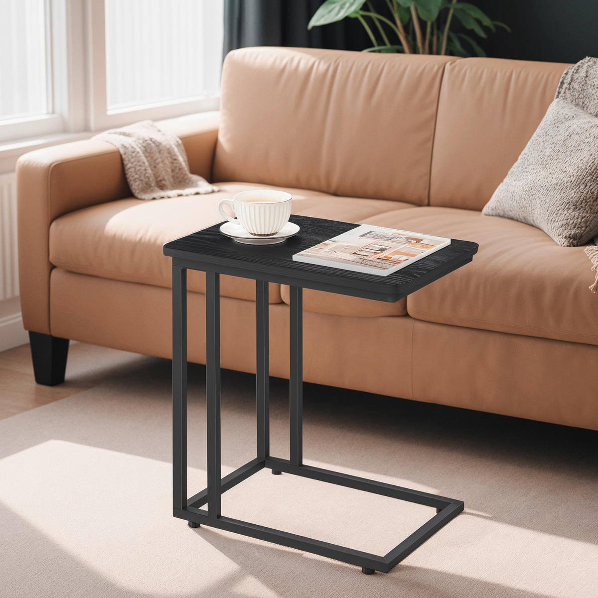 BEISTELLTISCH Schwarz rechteckig  - Schwarz, Trend, Holzwerkstoff/Metall (50/56/35cm) - MID.YOU