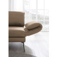 RÉCAMIERE in Echtleder Hellbraun  - Chromfarben/Hellbraun, Design, Leder/Metall (209/85-109/95-16cm) - Dieter Knoll