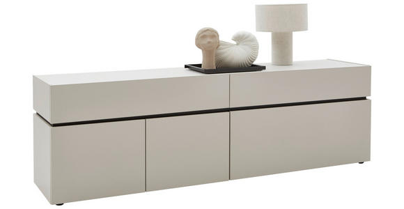 LOWBOARD  in 180/57/40 cm  - Kaschmir/Schwarz, Design, Holzwerkstoff/Kunststoff (180/57/40cm) - Voleo