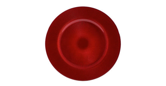 PLATZTELLER  34 cm   - Rot, KONVENTIONELL, Glas (34cm) - Novel