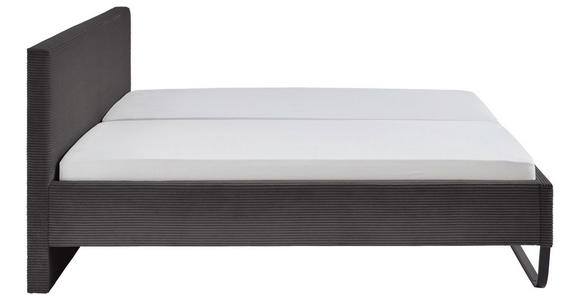 POLSTERBETT Grau 180/200 cm  - Schwarz/Grau, Basics, Textil/Metall (180/200cm) - Xora