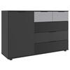 KOMMODE 130/83/41 cm  in Graphitfarben, Schwarz, Hellgrau  - Hellgrau/Graphitfarben, Modern, Glas/Holzwerkstoff (130/83/41cm) - MID.YOU