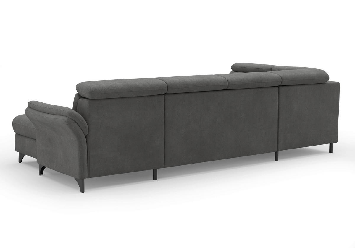 WOHNLANDSCHAFT Flachgewebe Grau  - Schwarz/Grau, Konventionell, Textil/Metall (193/321/166cm) - Sit & More