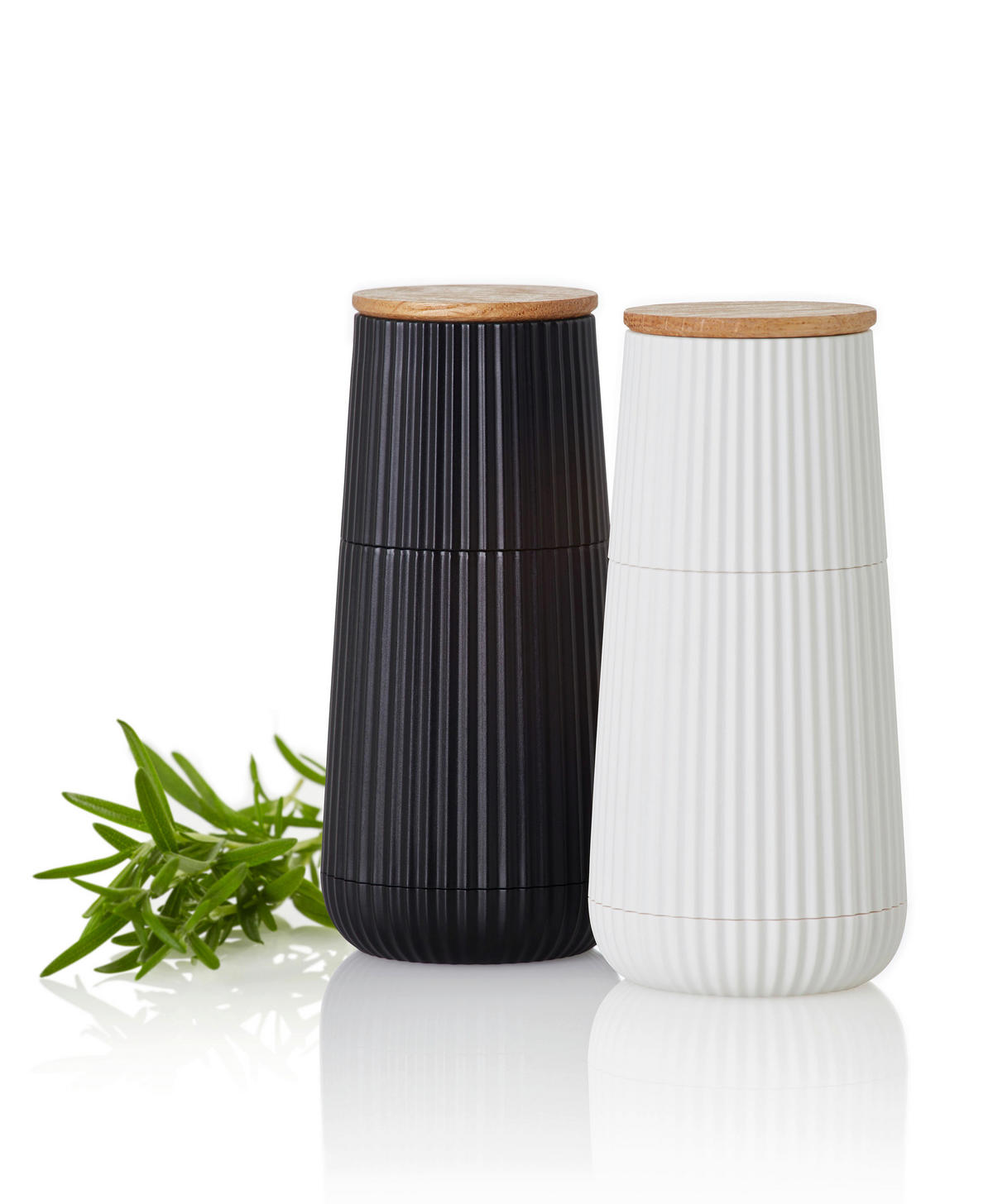 SALZ- UND PFEFFERMÜHLE SCAPE  - Schwarz/Weiß, Design, Keramik/Kunststoff (5,8/12,3cm) - AdHoc