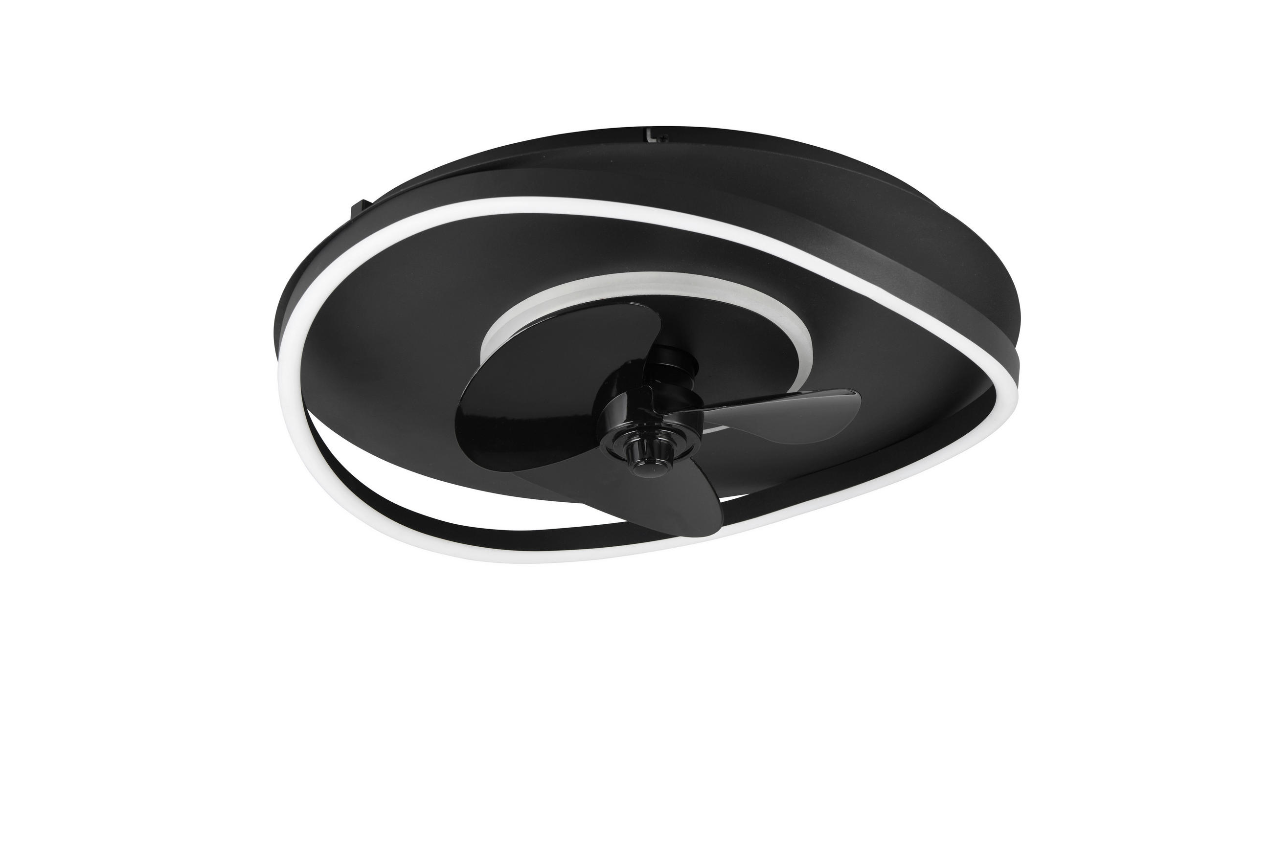 DECKENVENTILATOR  73,5/23 cm    - Schwarz, Design, Kunststoff (73,5/23cm)