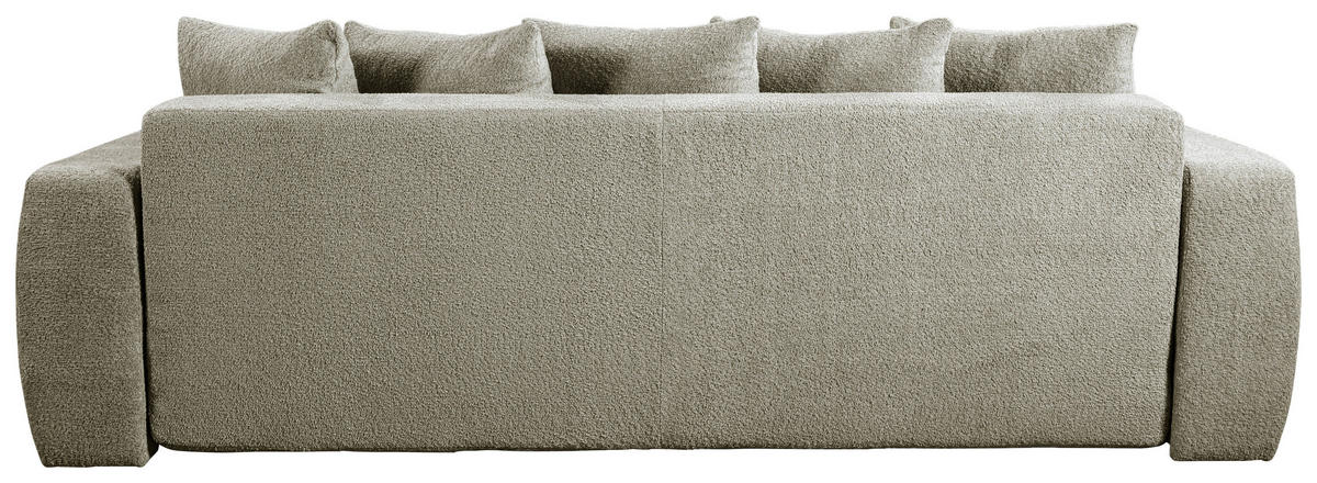 SCHLAFSOFA  mit Liegefunktion, Schlafen auf Sitzhöhe Struktur, Bouclé Taupe  - Taupe/Schwarz, Basics, Kunststoff/Textil (250/86/140cm) - Livetastic