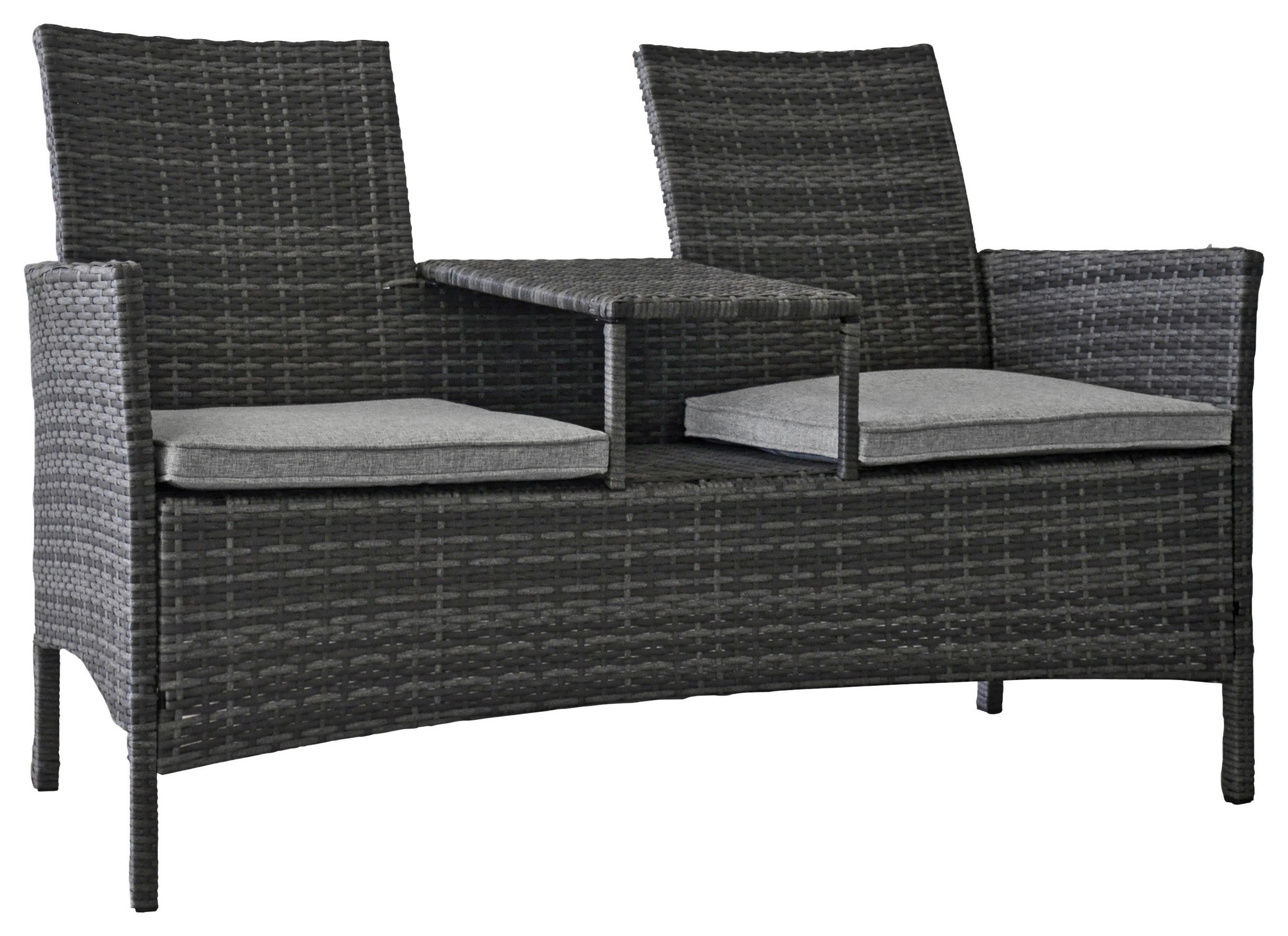 ZÁHRADNÁ LAVICA, kov, plast, textil - sivá, Romantik / Landhaus, kov/textil (142/89/61,5cm) - Ambia Garden