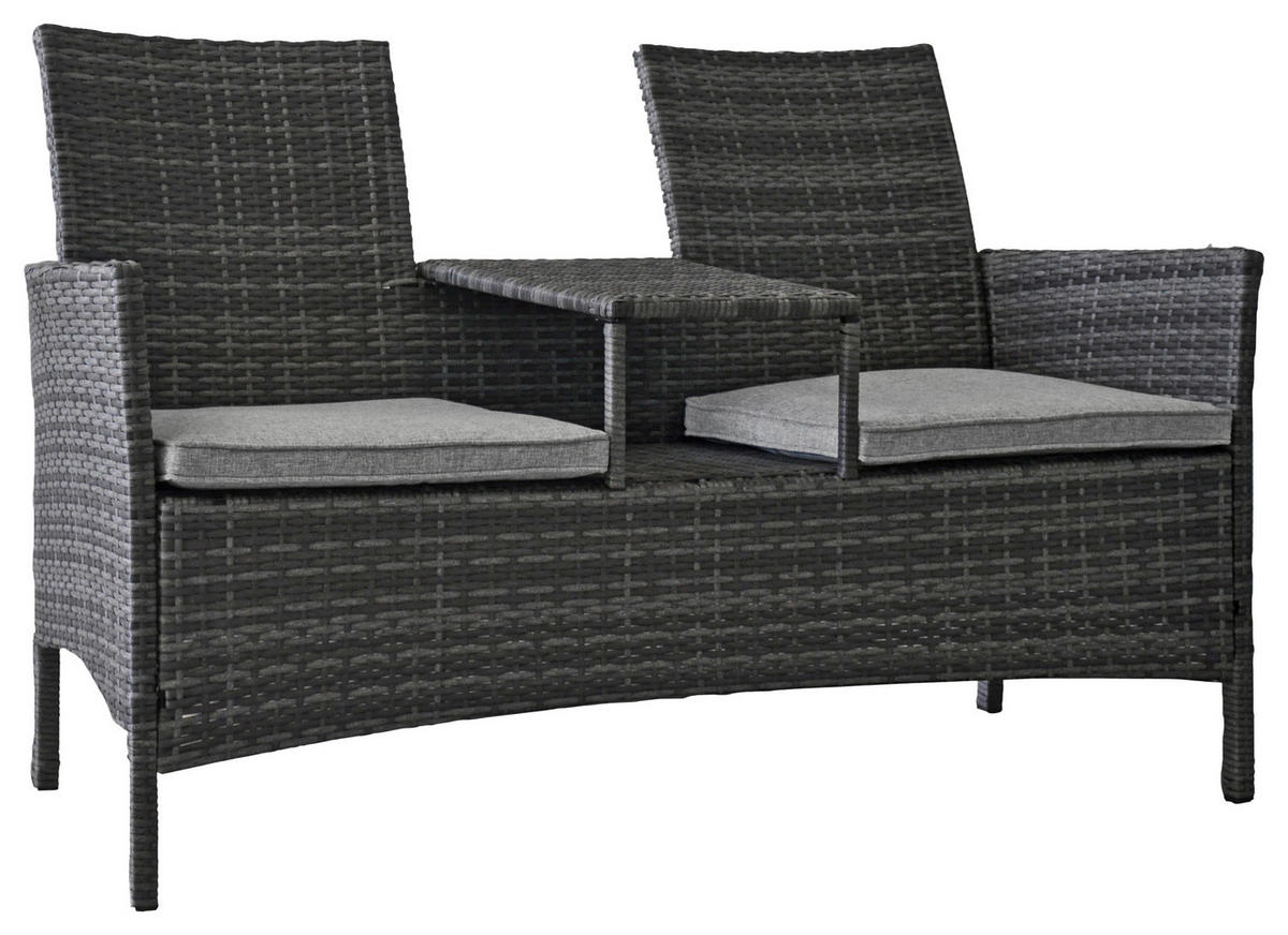 ZÁHRADNÁ LAVICA, kov, plast, textil - sivá, Romantik / Landhaus, kov/textil (142/89/61,5cm) - Ambia Garden