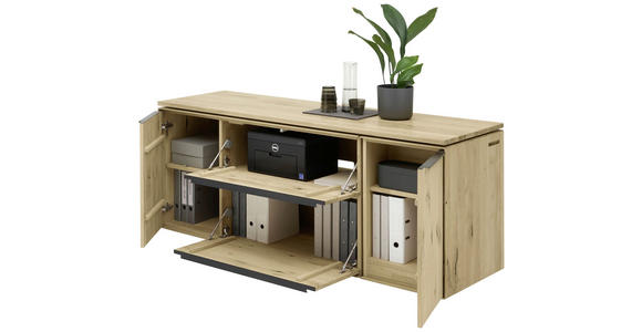 SIDEBOARD Eichefarben  182/76/60/228 cm  - Eichefarben/Anthrazit, Natur, Holz/Metall (182/76/60/228cm) - Valnatura
