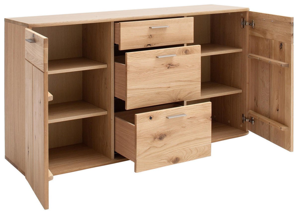 SIDEBOARD  in 150/84/44 cm  - Eichefarben/Nickelfarben, Natur, Holz/Holzwerkstoff (150/84/44cm)