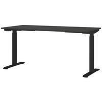 SCHREIBTISCH 160/80/72-118 cm Graphitfarben, Schwarz höhenverstellbar elektrisch höhenverstellbar  - Graphitfarben/Schwarz, Modern, Holzwerkstoff/Metall (160/80/72-118cm) - Novel