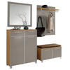 GARDEROBE 5-teilig  in 175/195/40 cm  - Taupe/Hellbraun, Design, Glas/Holz (175/195/40cm)