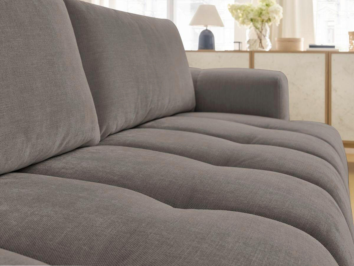 SCHLAFSOFA FUJI Leinenoptik Taupe  inkl.  - Taupe/Schwarz, MODERN, Kunststoff/Textil (251/113/88cm)