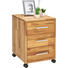 ROLLCONTAINER Wildeiche massiv Eichefarben - Eichefarben/Alufarben, KONVENTIONELL, Holz/Kunststoff (40/55/42cm) - Linea Natura