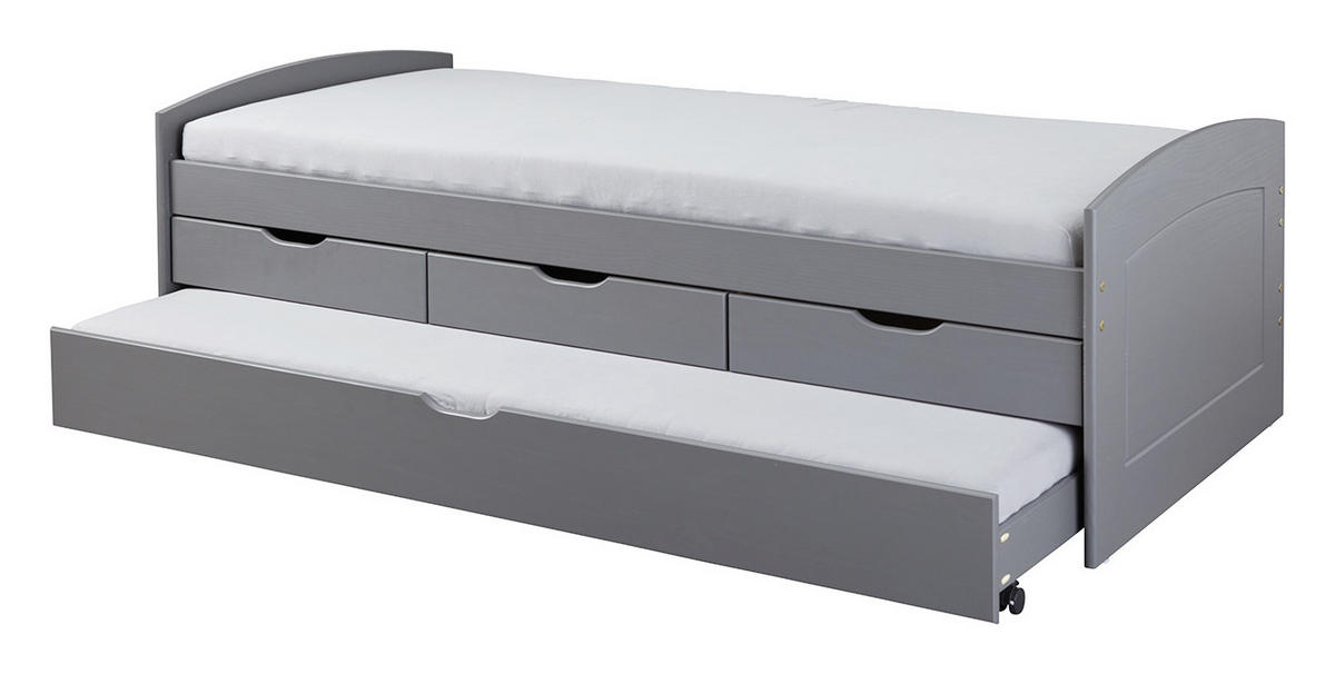 STAURAUMBETT 90/200 cm  in Grau  - Grau, LIFESTYLE, Holz (90/200cm) - Carryhome