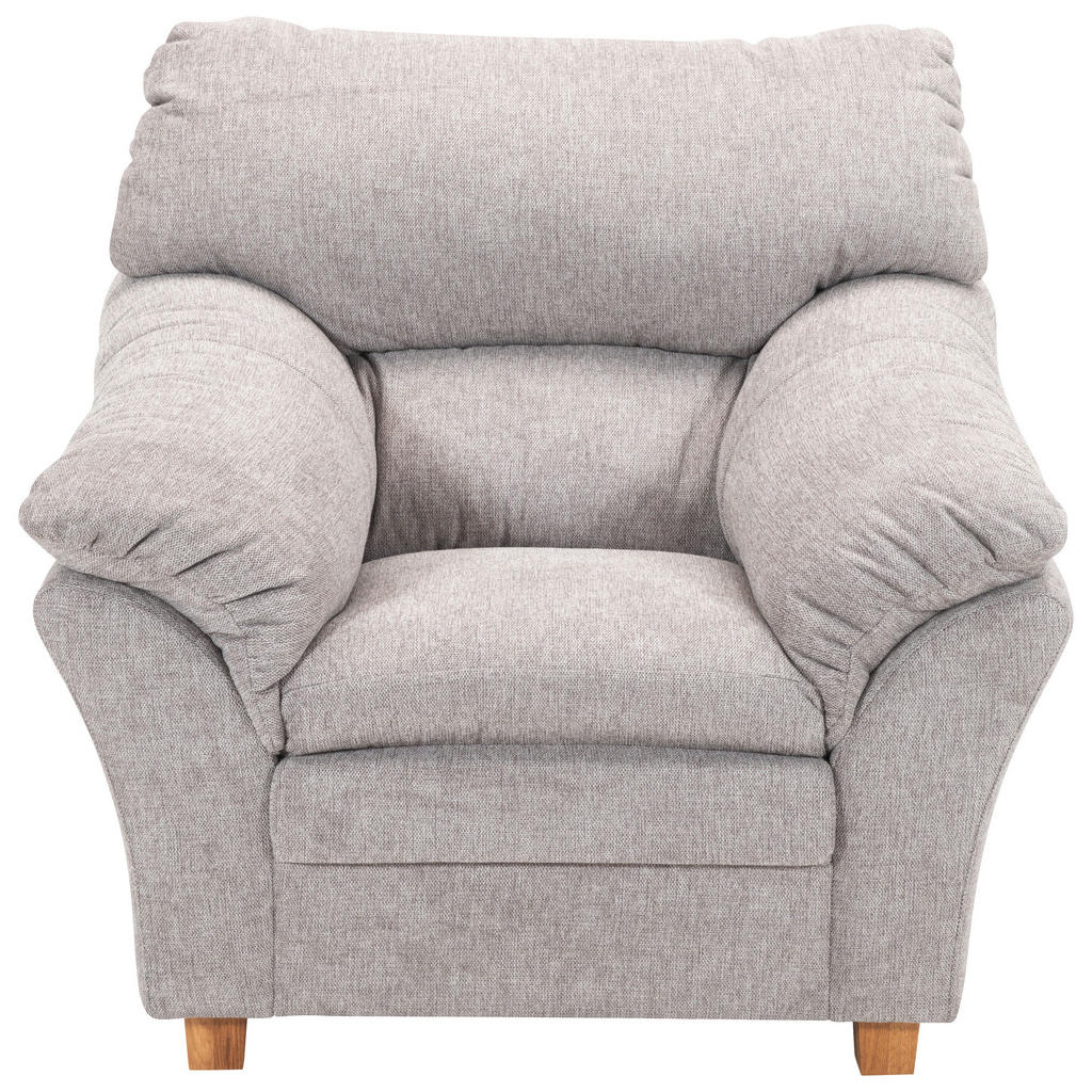 Thumbnail - Livetastic Sessel, Hellgrau, Textil, Eiche, teilmassiv, Uni, 103x100x92 cm, Made in EU, Wohnzimmer, Sessel, Polstersesse...