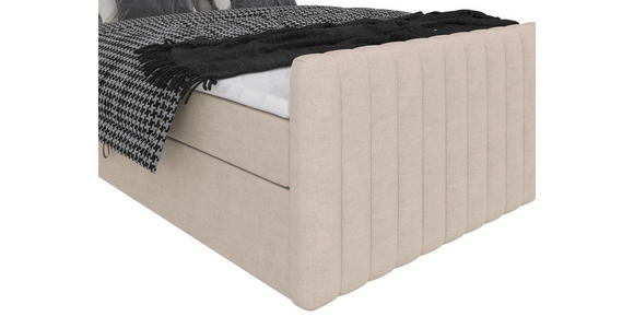 BOXBETT 160/200 cm  in Creme  - Creme/Schwarz, Basics, Kunststoff/Textil (160/200cm) - Carryhome