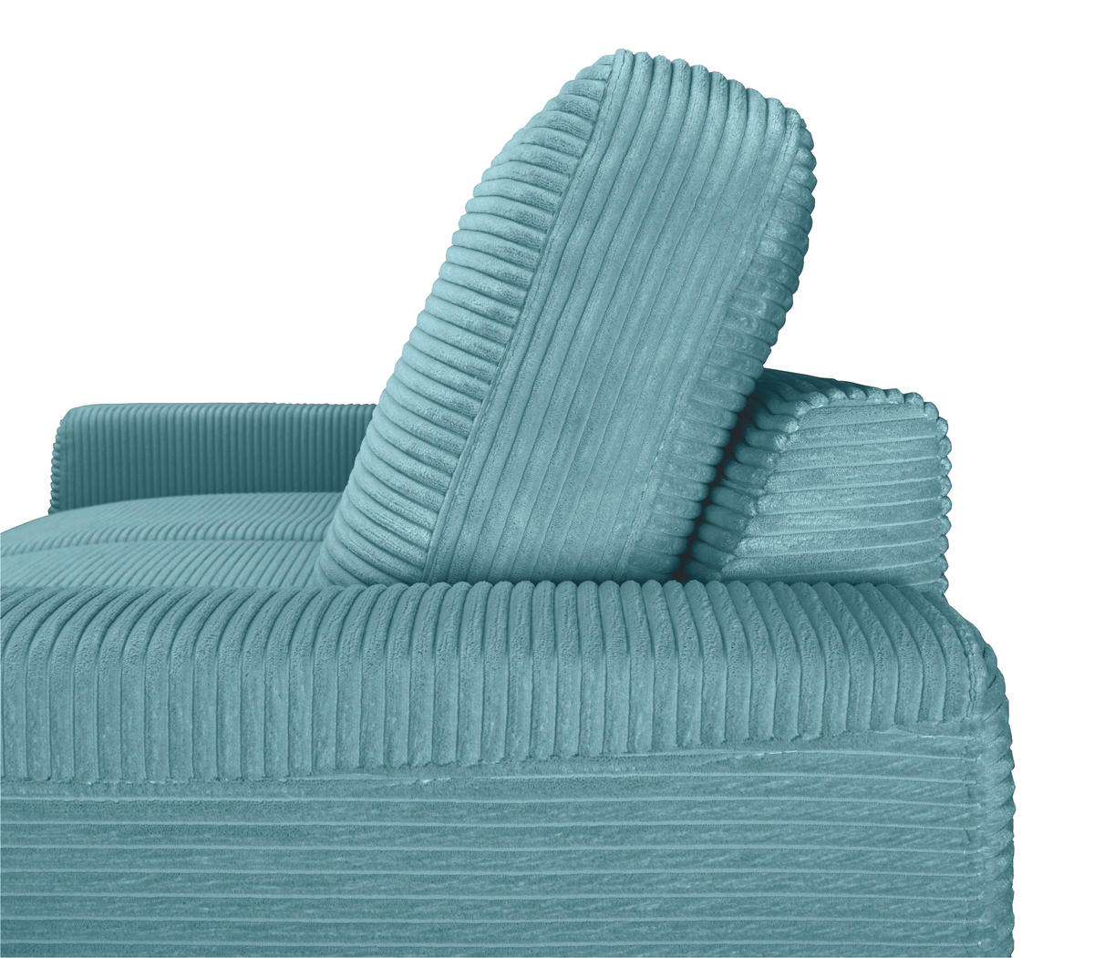 ECKSOFA Türkis Cord  - Türkis/Schwarz, KONVENTIONELL, Textil/Metall (240/150cm) - Carryhome