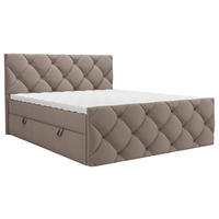 BOXBETT 200/200 cm  in Hellbraun  - Hellbraun/Schwarz, KONVENTIONELL, Kunststoff/Textil (200/200cm) - Carryhome