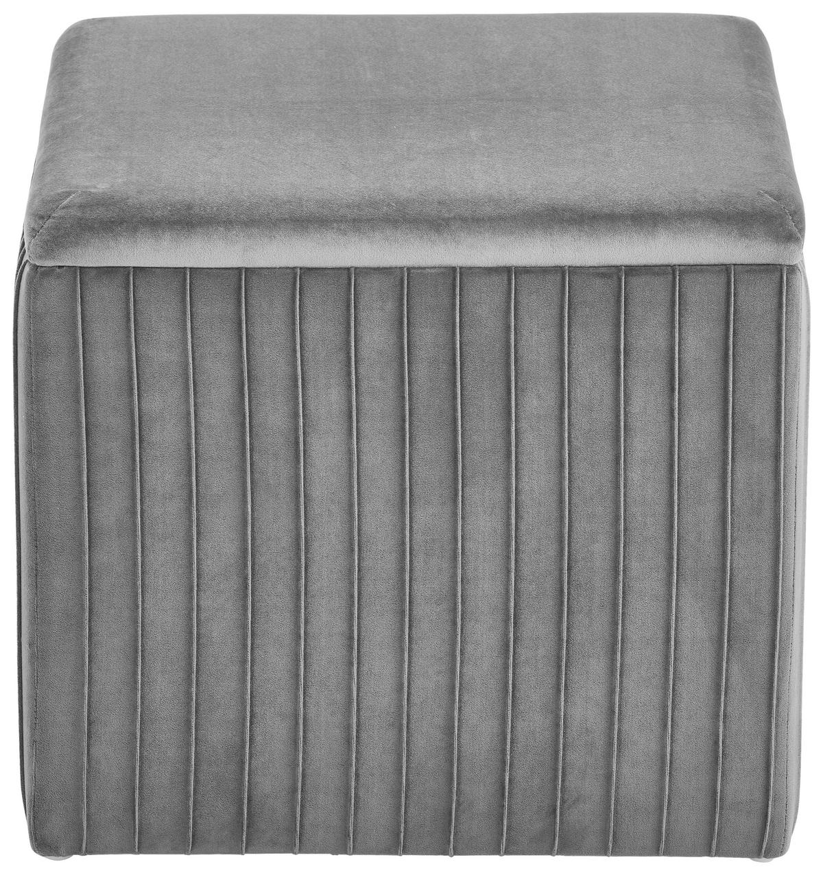 Taburet Cu Spațiu Depozitare din lemn, textil,  - gri, Trend, lemn/textil (45/40/45cm) - Xora