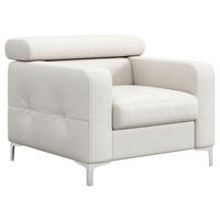 FOTELJA koža  bijela   - bijela/boje kroma, Design, koža/metal (99/78-92/106cm) - Livetastic