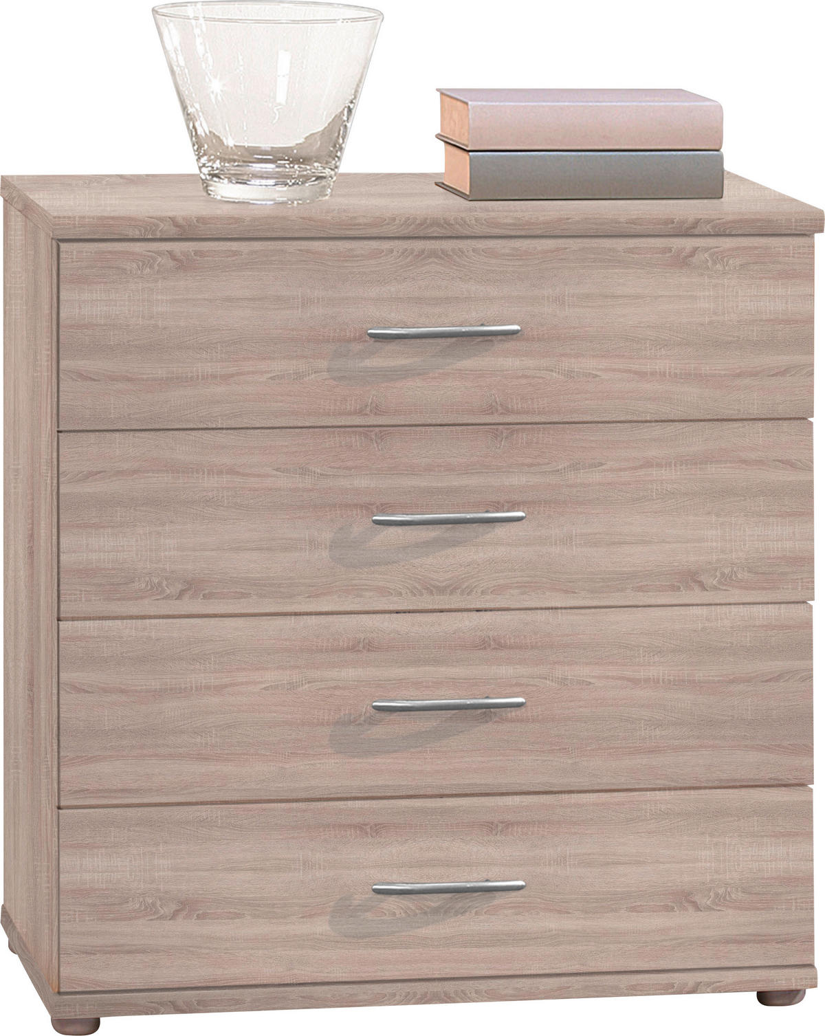 KOMMODE  in 60/70/30 cm  - Eichefarben/Silberfarben, Design, Holzwerkstoff/Kunststoff (60/70/30cm) - Livetastic