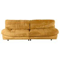 BIG SOFFA i plysch orange  - orange/svart, Klassisk, textil/plast (262/70/115cm) - MID.YOU