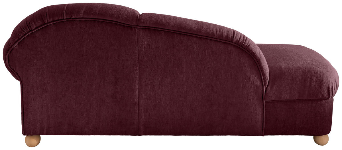 OTTOMANE in Mikrofaser Bordeaux  - Wildeiche/Bordeaux, Konventionell, Holz/Textil (190/84/86cm) - Livetastic