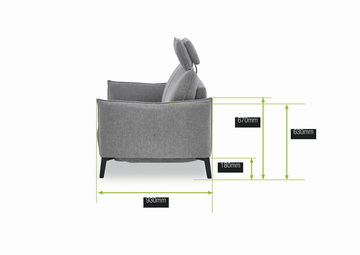 3-SITZER-SOFA Chenille Senfgelb  - Senfgelb/Schwarz, KONVENTIONELL, Textil/Metall (184/90/92cm) - Elegando