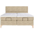 BOXSPRINGBETT 180/200 cm  in Beige  - Eichefarben/Beige, KONVENTIONELL, Holz/Textil (180/200cm) - Voleo