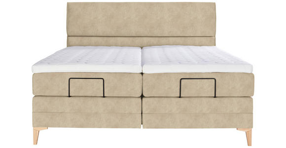 BOXSPRINGBETT 160/200 cm  in Beige  - Eichefarben/Beige, KONVENTIONELL, Holz/Textil (160/200cm) - Voleo