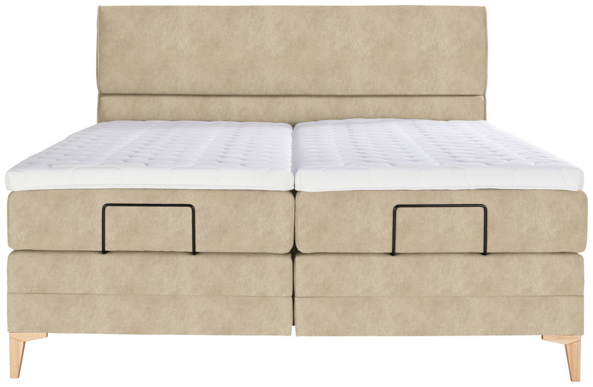 BOXSPRINGBETT 200/200 cm  in Beige  - Eichefarben/Beige, Konventionell, Holz/Textil (200/200cm) - Voleo