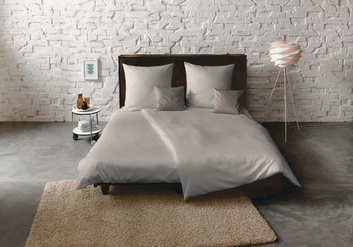 BETTWÄSCHE Satin 155/200 cm  - Grau, Basics, Textil (155/200cm) - Fleuresse